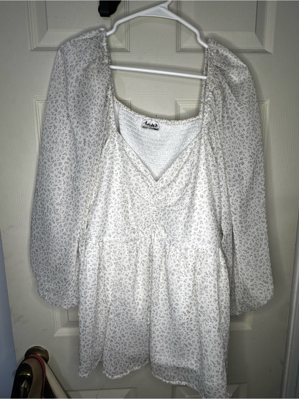 Arula Blue & White Floral Babydoll Blouse